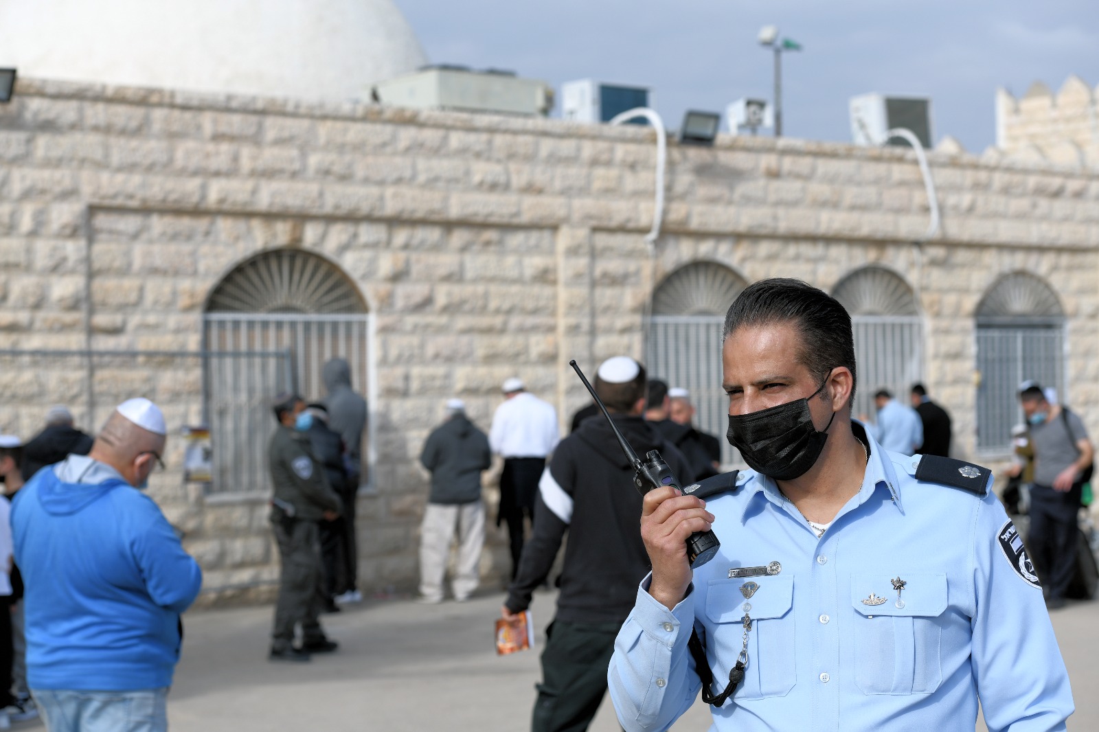 היערכות משטרתית באיזור האירוע (צילום: משטרת ישראל)